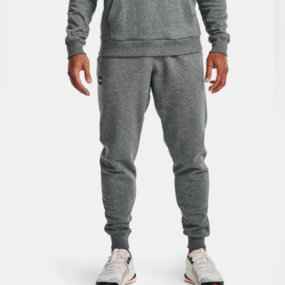 Under Armour Men's Grey Sweats Sweatpants Rival Fleece Joggers Size 4XL Pockets - Picture 2 of 8